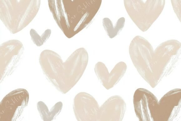 Abstract Heart Patterns in Soft Earthy