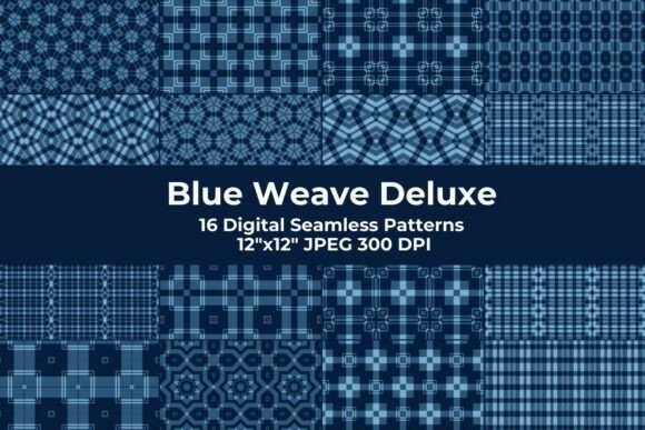 Blue Weave Deluxe Seamless Patterns