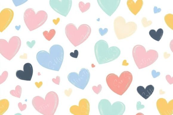 Colorful Heart Patterns in Pastel