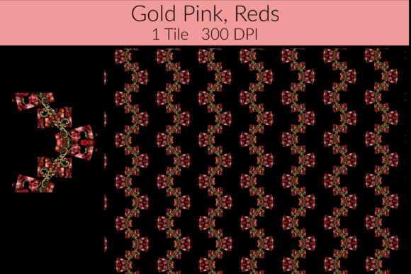 GOLD PINK and REDS Persian Patterns