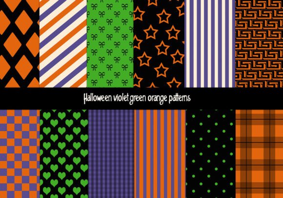 Halloween Violet Green Orange Patterns: A Creative Spark for the Festive Season
