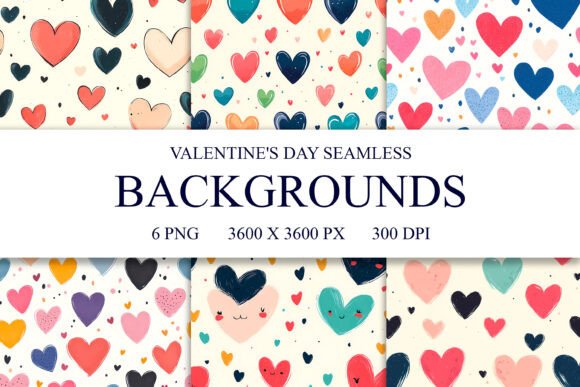 Heart Love Valentines Seamless Patterns