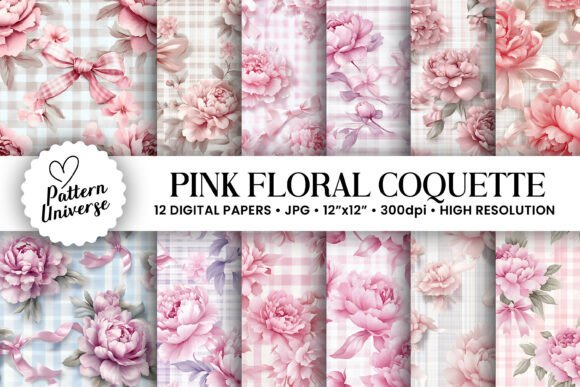 Pink Floral Coquette Seamless Patterns: A Versatile Resource for Creative Projects