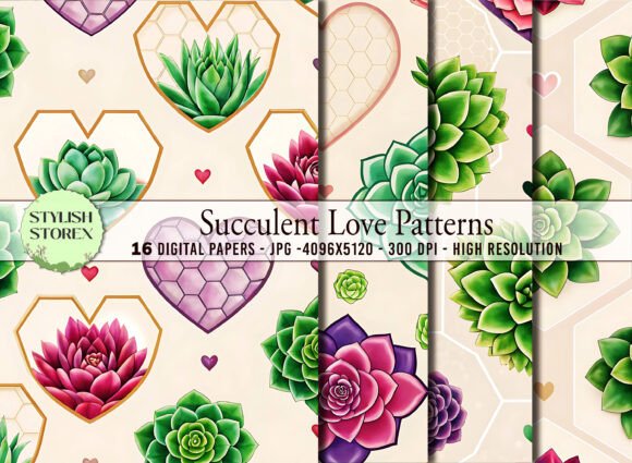 Succulent Love Patterns