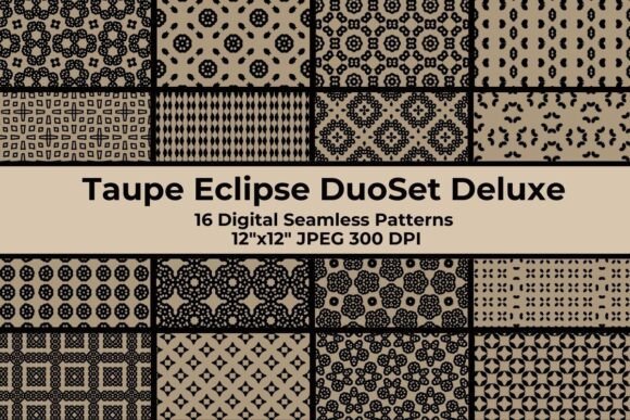 Taupe Eclipse DuoSet Seamless Patterns