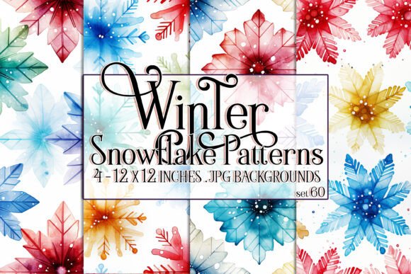 Transform Your Creative Projects with Watercolor Winter Snowflake Patterns 60