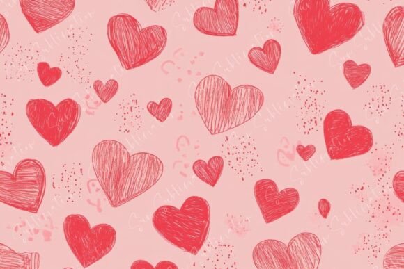 Vibrant Red and Pink Heart Patterns